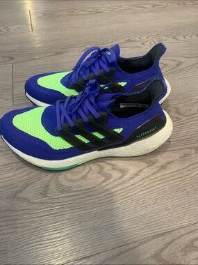 adidas Ultraboost 21 - Blue & Neon Green